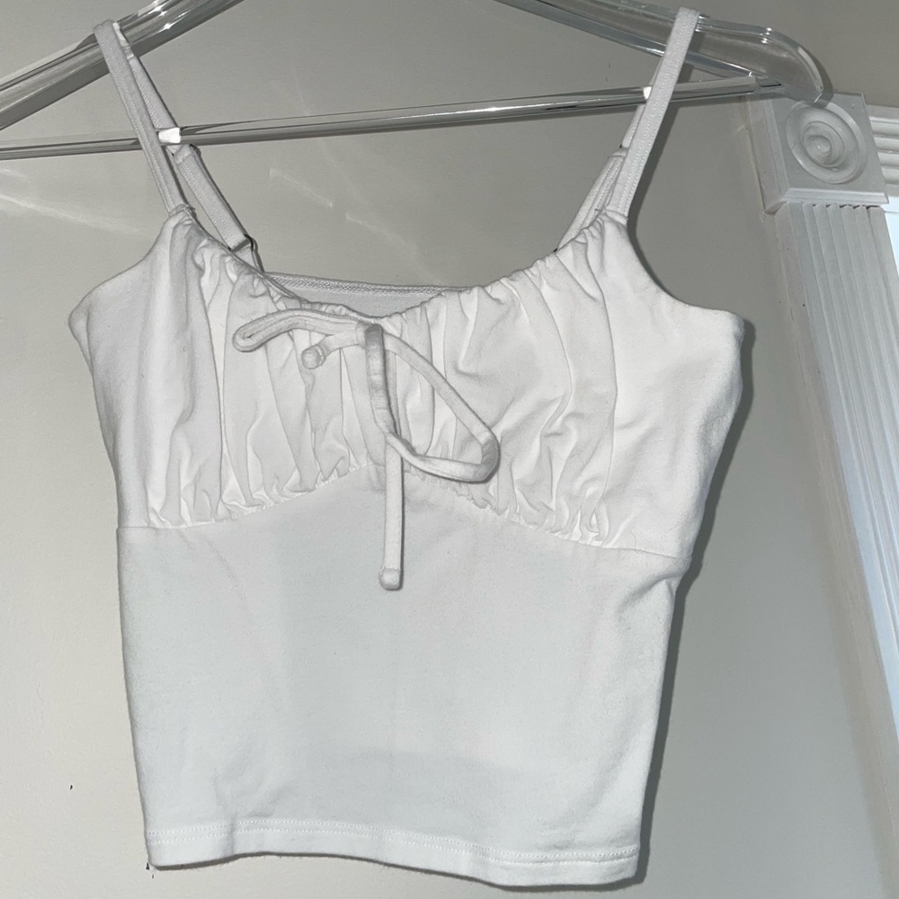 Hollister white crop top